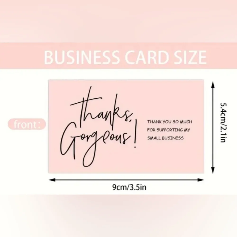 Thanks Gorgeous For Supporting My Small Business! Pink Business cards 10pk